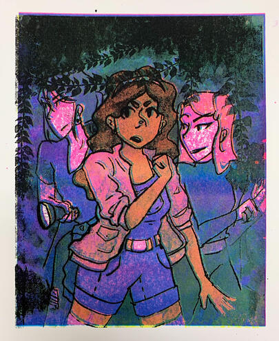 Hincona Woods, Screenprinting, May 2021